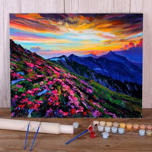 Landscape Evening Montenegro Painting By Numbers Complete Kit Acrylic Paints 50*70 Canvas Pictures Handmade For Handicraft