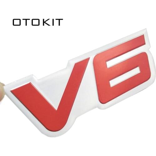 3D Aluminum Alloy V6 Logo Auto Car Sticker Decal V-6 Engine Sign Chrome Emblem Badge for NISSAN FORD Benz TOYOTA REIZ CROWN KIA