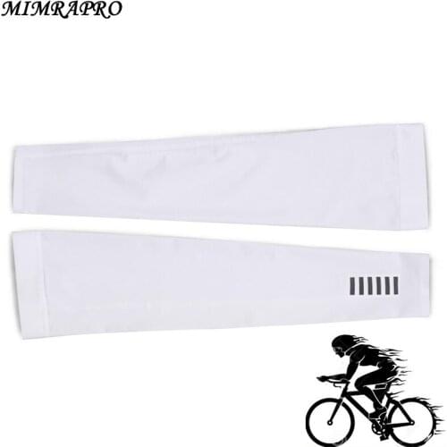 MIMRAPRO Arm Warmers white Lycra Breathable UV Protection Cycling Fitness Basketball Elbow Pad Sport Cycling Outdoor Arm Warmer