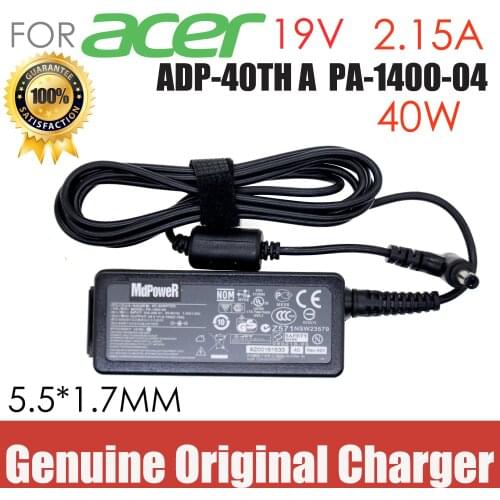 Original For ACER 19V 2.15A ADP-40TH A 40W laptop supply power AC adapter charger Aspire One D255 533 D257 D260 W500P W501 W501