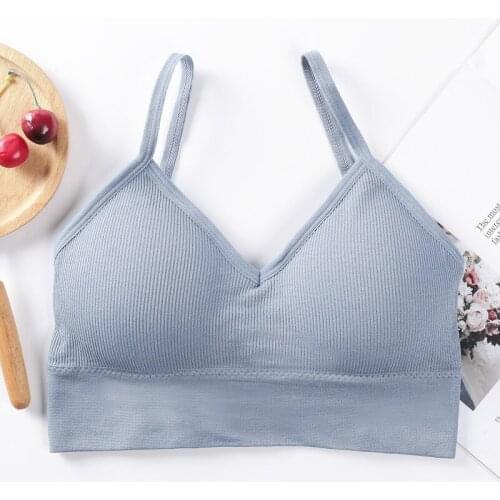 Sexy Crop Tops Women Underwear Seamless Tank Bra Top Padded Fashion Backless Camis Wirefree Comfort Sports Streetwear Vest
