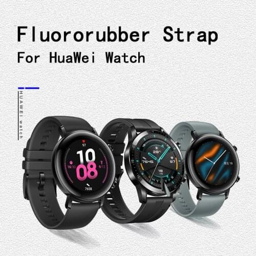 Original 22mm 20mm Fluoroelastomer Watch Band Leather straps for huawei Watch GT 2/2pro Wacth Strap