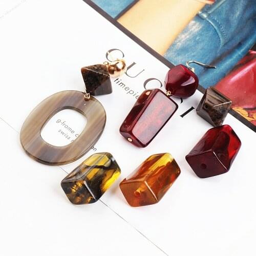 DIY imitation Turquoise jade jewelry accessories resin retro earrings earrings pendant pendant geometric texture material