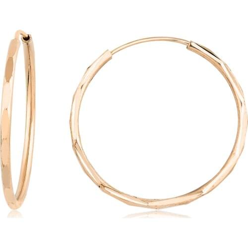 14k Pen Hoop Earrings Rose (2. Model 4. Size) W4E35027