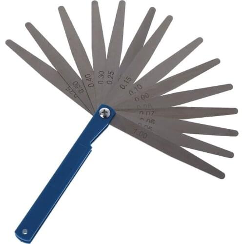 1PC Stainless Steel Feeler Gauge 14 Blade Thickness Gap Metric Filler Measure Tool Car Repair Tool High Quality Wholesale