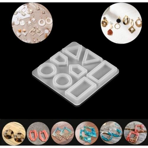 DIY Geometric Pendant Siliocne Mold Resin Silicone Mould for UV Epoxy Resin Crafts Jewelry Making Tool Earrings Pendants