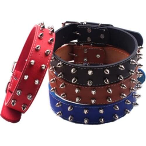 Pet Neck Strap PU Willow Nail Dog Collars For Small Medium Large Dogs