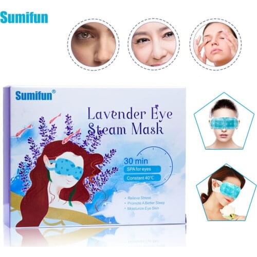 Sumifun 5Pcs/box Lavender Eye Steam Mask Eye Care Skin Dark Circle Eye Bags Eliminate Puffy Eyes Fine Line Wrinkles Anti Aging