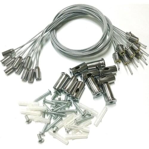 T4 T5 T8 Stents Lamp Wire Rope Telescopic Parts 1M 2M 3M Steel Wire for Lamps and Lanterns Panel Lighting Bearing 10pcs