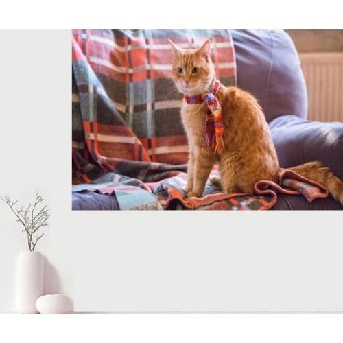 Custom Canvas Wall Decor A Street Cat Named Bob Colorful Poster Cloth Wall Silk Fabric Posters And prints Home Decor Painting