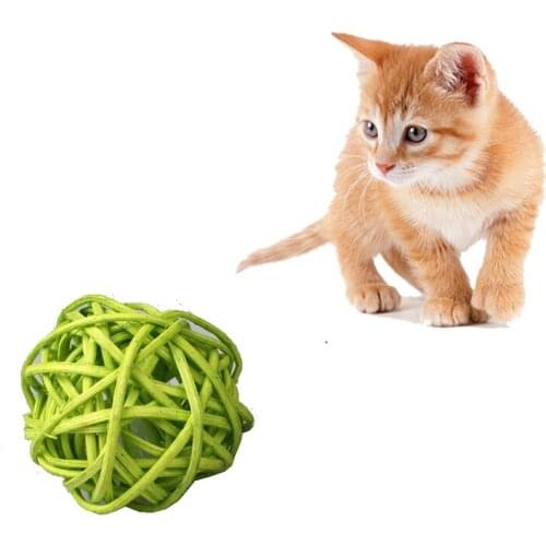 Pet Products Kitten toy colorful sepak takraw Teeth chewing pet interactive training toy Handmade toy ball Cat Dog Supplies