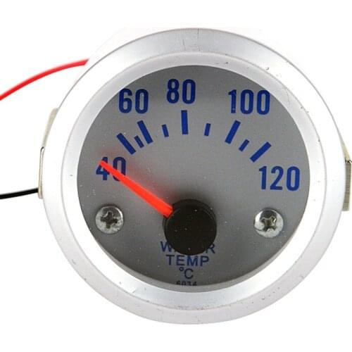 12V Modified Car Universal Water Temperature Meter Silver Case White Light Pointer Water Temp Gauges Car Instrument
