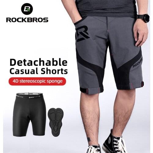 ROCKBROS Bike Shorts Cycling Shorts Men MTB Road Summer Outdoor Sports Biker Shorts Climbing Breathable Quick Dry Double Layer