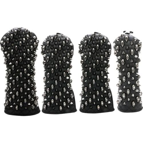 Skull Rivet Golf Club Driver Fairway Wood Hybrid UT Putter Mallet Putter Headcover Sports Golf Club Accessories Equipment
