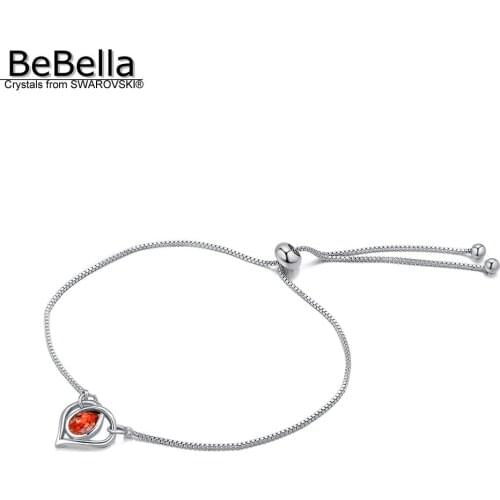 BeBella drop heart bracelet Crystals from Swarovski Elements fashion jewelry for women girl Valentines Day birthday gift