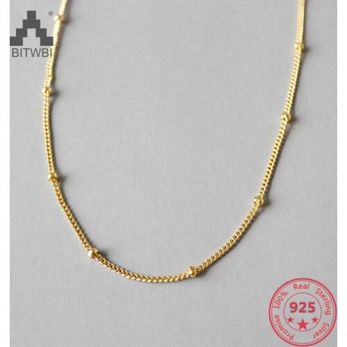 Hot Sale S925 Sterling Silver Necklace Exquisite Round Beads Clavicle Chain Necklace Women Fashion Jewelry Choker Necklace Womem
