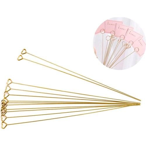 10pcs/set Art Card Holder Metal Postcard Clip Flower Shop Special Card Gold-plated Flower For Weding Party Decoration