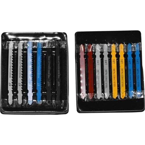 14pcs/Set Assorted T-shank Jigsaw Blade Set Metal Steel Jigsaw Blade Set Fitting For Plastic Reinforced Tooth Woodworking Tools