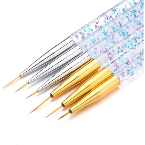 3Pcs Gold/Silver Nail Art Liner Brush set Line Drawing Pen UV Gel Brushes Painting Tools nail supplies for professionals 2021