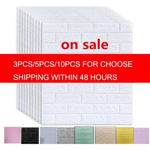70*77 3D Brick Wall Stickers DIY Self Decor Foam Waterproof Wall Covering Wallpaper for TV Background Kids Living Room
