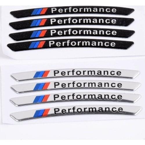 4Pcs Car Sticker Performance Wheels Rims Racing Decal For BMW X5 E70 E53 X1 E84 X3 E83 E46 E88 E65 E90 E60 E39 1 3 5 6 Series M