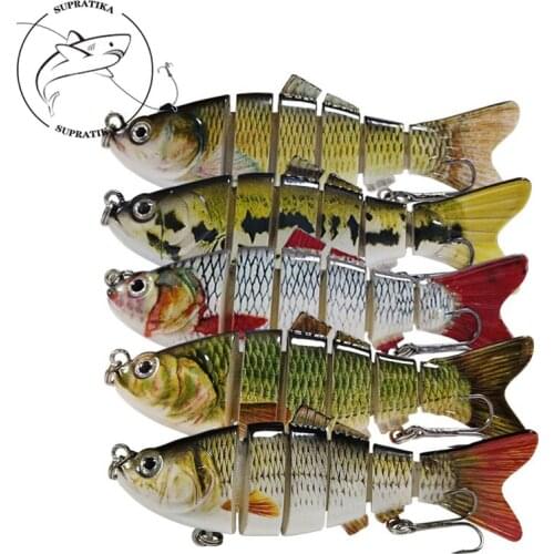 10cm/19g 6 Segment Artificial Wobblers Multi Jointed Plastic Fishing Lure Professional Anti-Corrosion Bionic Fishing Hard Bait