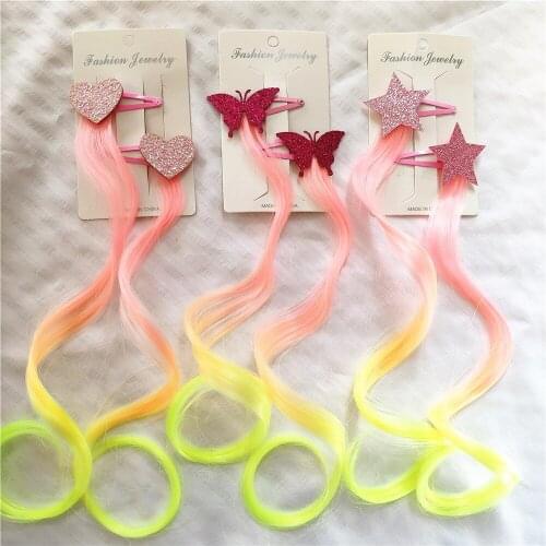Girls Braides Hair Accessories Hairpins Wig Ponytail Butterfly Star Love Hair Ring Kids Cute Twist Braid Rope Hair Braider