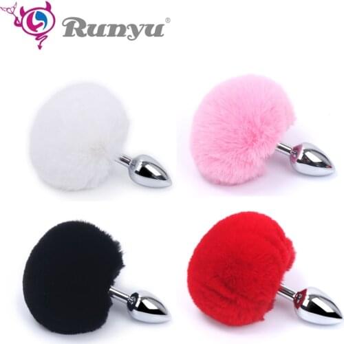 Bunny Tail Massage Balls Cosplay Anal Beads Metal Butt Plug Dildo Anal Plug Sex Anal Toys for Men Women Adult Games