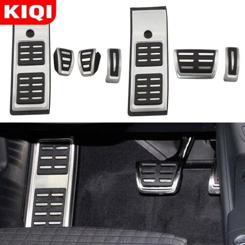 KIQI Car Gas Brake Pedal Cover Treadle Footrest Non-Slip Accelerator Pedals Accessories for Audi Q5 SQ5 FY 2018 2019 2020 LHD