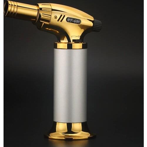 BBQ Lighter Cigar Torch Turbo Lighter Jet Butane Gas Cigarette 1300 C Spray Gun Windproof Metal Pipe Lighter For Kitchen No Gas
