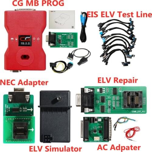 CGDI Prog MB for B-enz Car Key Add Fastest Key Programmer Support All Key Lost with ELV/NEC Adapter Free ELV Sl Key Lost