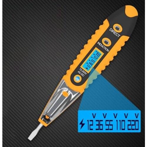 1PC Digital Test Pencil AC DC 12-250V Tester, Electrical LCD Voltage Display Detector Test Pen, for Electrician Tools