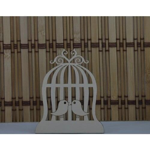 Wooden Lattice Double Bird Laser Cutting Object (20Adet) paintable decorative objects декоративные предметы под роспись