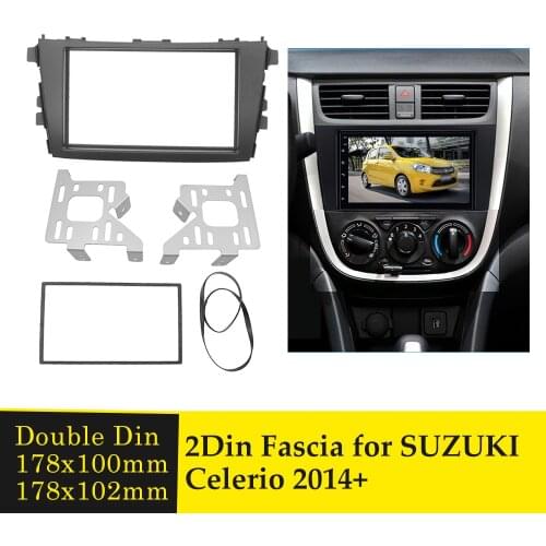 Double Din Car Radio Fascia for Suzuki Celerio 2014+ Dash CD Trim Kit Audio Adapter Frame GPS DVD Player Facia Panel Frame Bezel