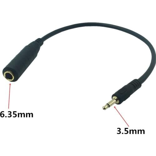 0.3M Jack 3.5mm Mono Male to 6.35mm Femlae Cable for Phones MP3 30cm