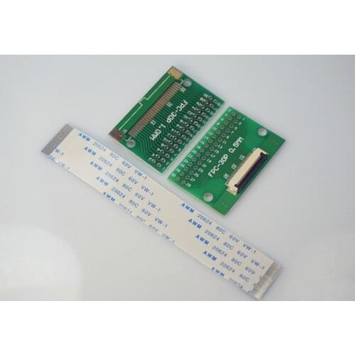 2 Sets FFC FPC Cable 30 Pin 0.5mm Pitch to 2.54 mm through hole DIP PCB Adapter 100 mm Same Contact Sides