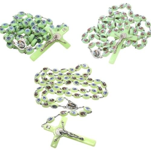 Catholic Angel Virgin Mary Luminous Beads Religious Wall Hanging Home Decoration QX2E