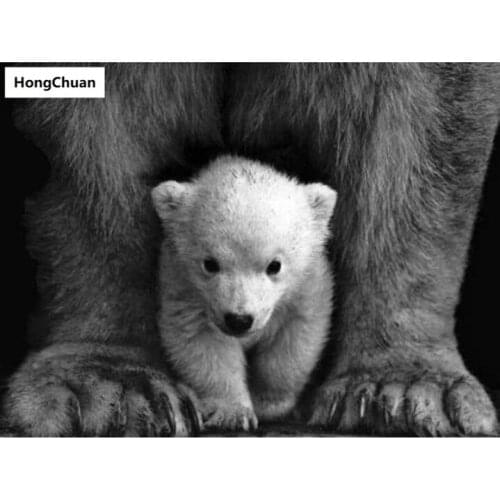 Cute Bear Animal 5D DIY Square/Round Diamond Painting Mosaic Mural Cross Embroidery Handicraft Home Decoration Christmas Gift