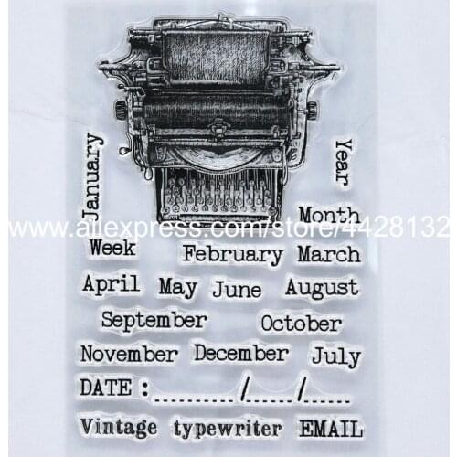 Month Week Year Vintage Date January February December Scrapbook photo cards rubber stamp clear stamp transparent stamp 9081610
