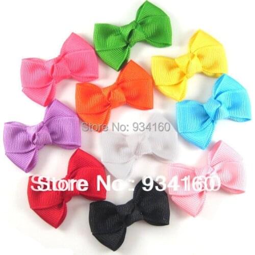 1.5" Mini Hair Clip , Small bow Clip ,Grosgrain Ribbon Bow 50pcs