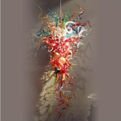 Multi Color Hand Blown Glass Hanging LED Modern Chandelier for Home Decor