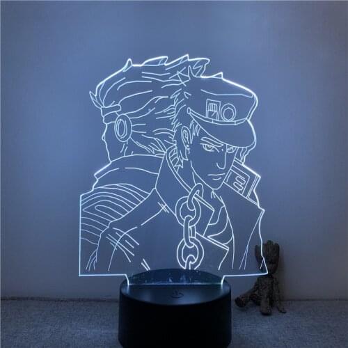3D Nightlight Anime JoJo Bizarre Adventure Figure 7 Colors Touch Optical Illusion Table Lamp Gift Room Decor Light