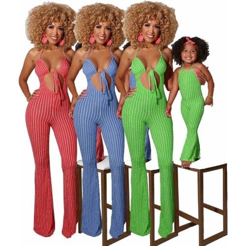 Womens 2021 Summer New Fashion Striped Parent-child Suit mother daughter swimwear mommy and me kids clothes girls