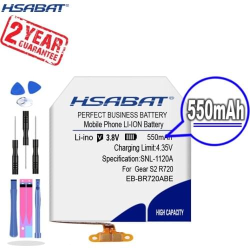 HSABAT 0 Cycle 350mAh EB-BR720ABE Battery for Samsung Gear S2 classic R720 R732 Mobile Phone Replacement Accumulator