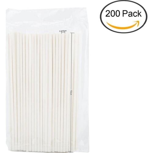 100/200/1000pcs 4 Inch Lollipop Sticks Cake Pop Sticks Solid Core Paper Stick Lolly for Fondant Candy Chocolate Cupcakes