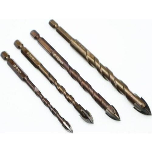 Expanded hexadecimal tile position glass ceramic hole corkscrew triangle drill size 3/4/5/6/8/10/12 mm