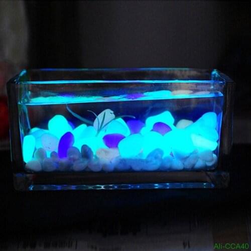 10pcs Glow In The Dark Luminous Pebbles Artificial Stone Fish Tank Aquarium Decoration Walkway Garden Supplies