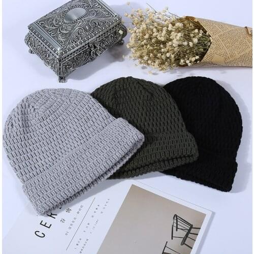 2021 Trend Winter Knitted Corn Jacquard Hat Twist Double-layer Adult Wool Hat Duck Tongue Flanging Hat Watermelon Hat