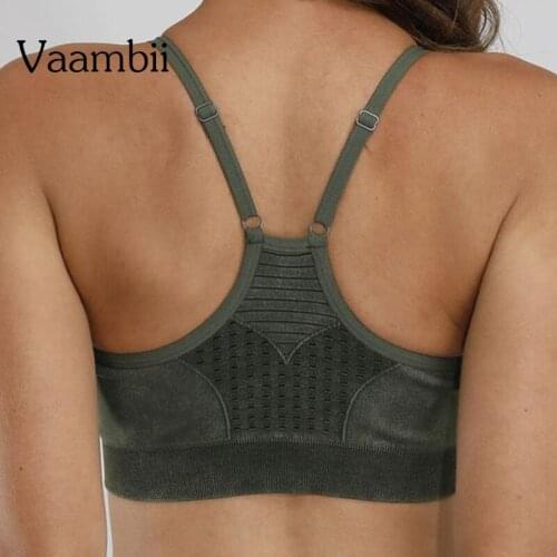 Wash Style Sport Top With Cups Women Open Back Training Bra Thin Straps Seamless Sports Bra Without Bones Womens Yoga Bra