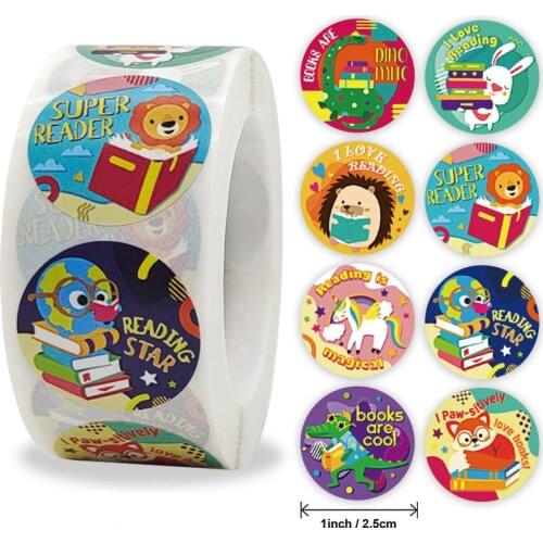 50-500pcs 1inch Reward Stickers Encouragement Sticker for Kids Motivational Stickers with Cute Animals for Students Teachers